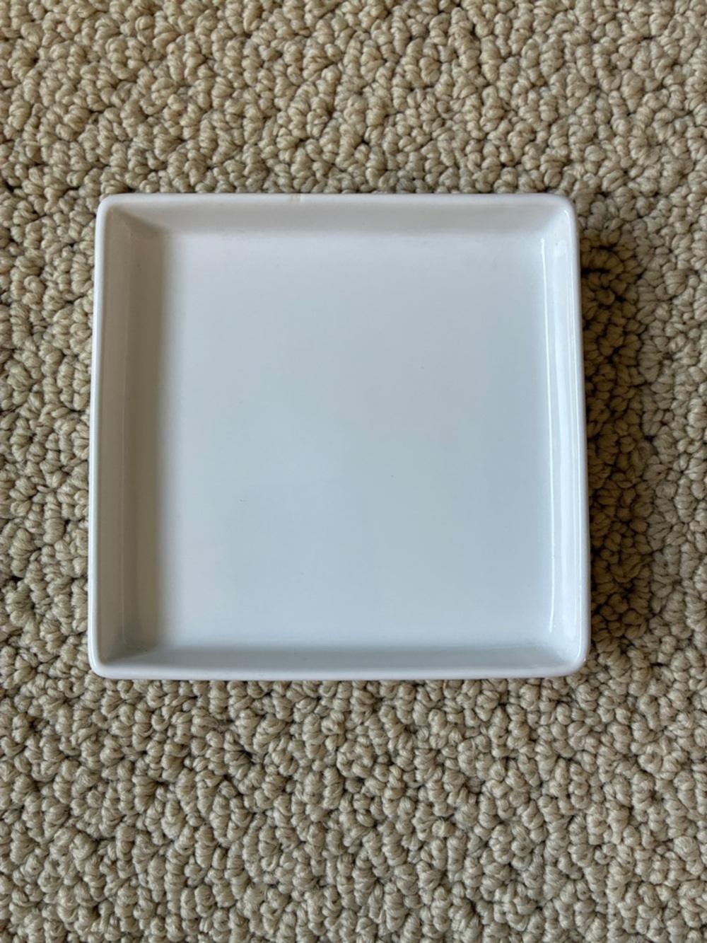 CB2 White Square Ceramic Serving Plate